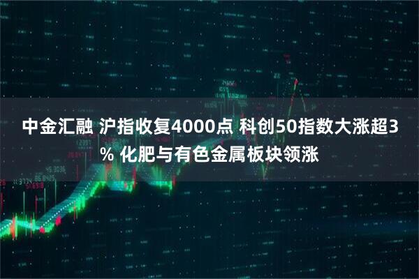 中金汇融 沪指收复4000点 科创50指数大涨超3% 化肥与有色金属板块领涨